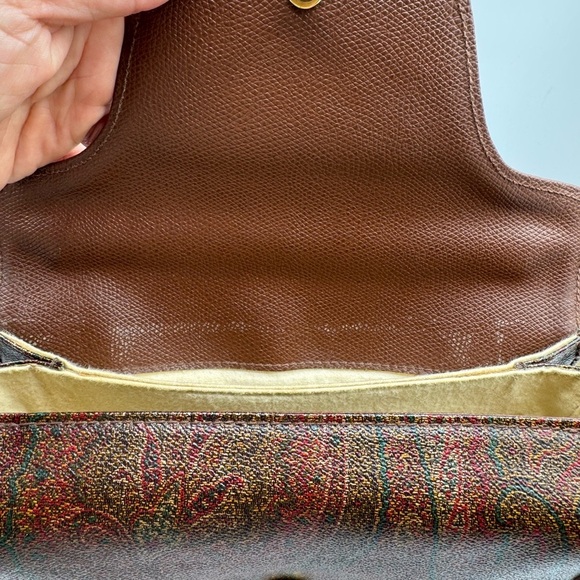 ETRO Milano Paisley Hand Bag PVC Leather Brown Auth# 0729889 - Picture 13 of 15